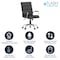 Flash Furniture Contemporary Chair Black Mid-Back Exec Chair, Fixed Arms, 18-1/4" to 22-1/4" Height GO-2286M-BK-GG - alternate 5